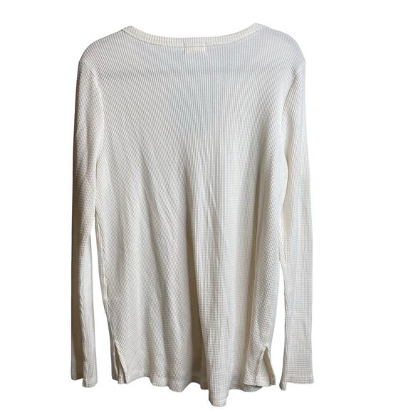 Anthropologie t.la Womens Ivory Nadia Cutout Waffle Knit Top Size M Boho Slouchy - Picture 2 of 10